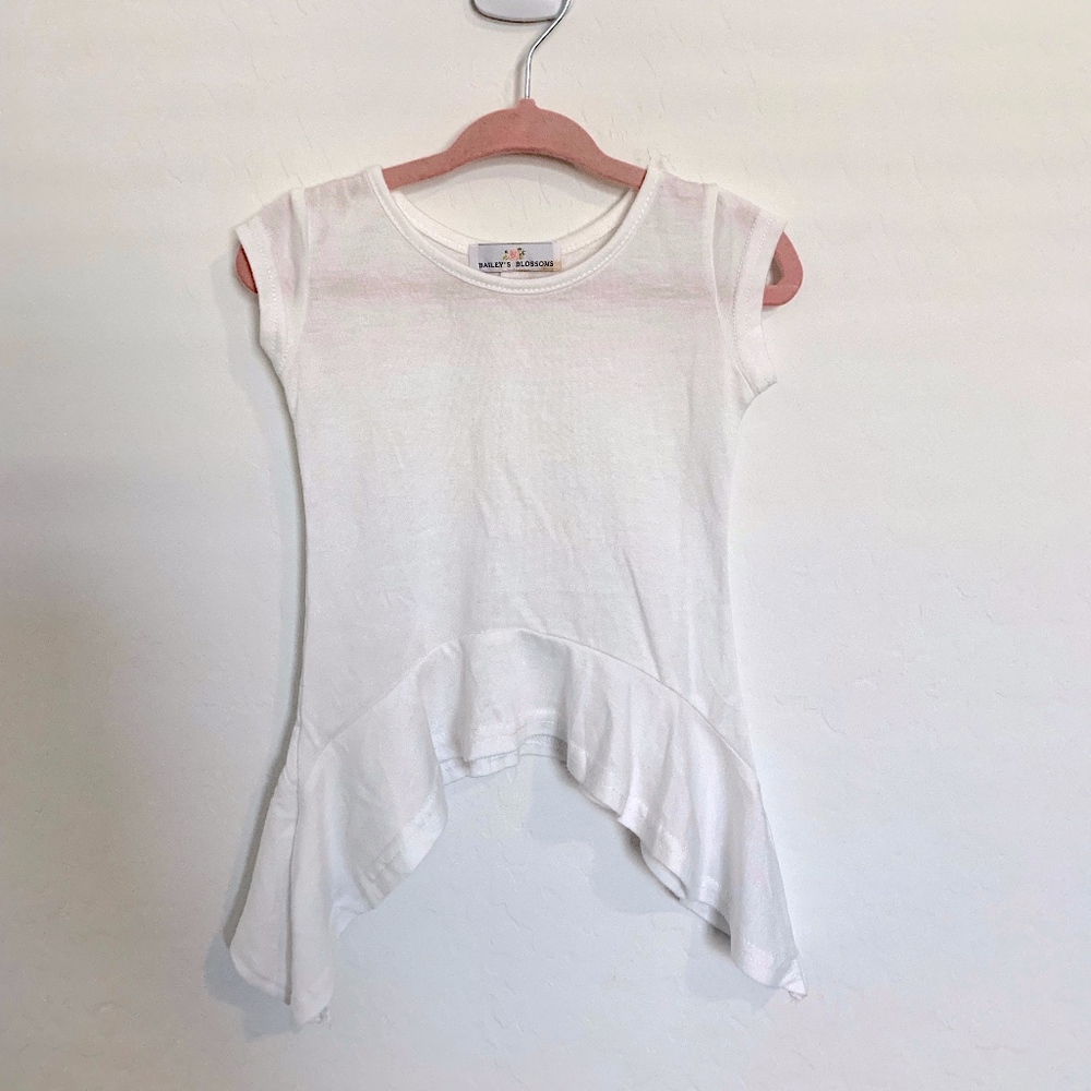 Bailey's Blossoms Everly Tapered White Top Shirt